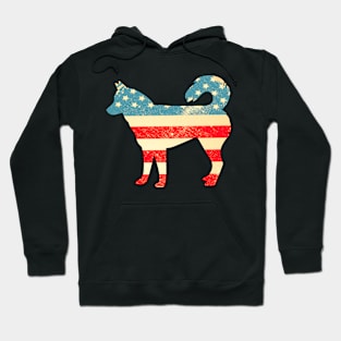 American Flag Siberian Husky Hoodie